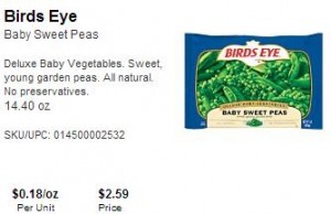 Birds Eye Bag Peas