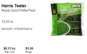 house brand petite peas steamer bag