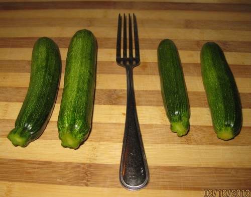 zuccini and fork