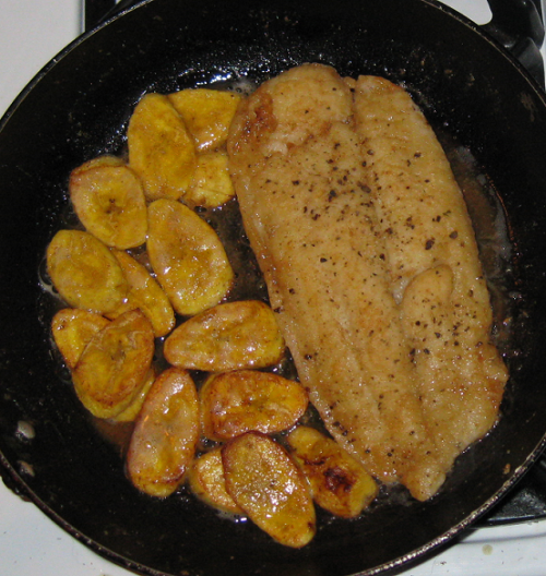 Lemon Sea Bass with Plantains