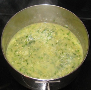 Salsa Verde ready to be combined with cream