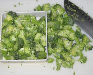 Chop the fresh broccoli into small pieces